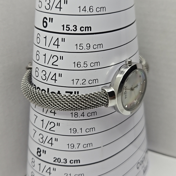 Womens Skagen Denmark Slim MOP Stain1ess Steel Bangle Quartz Watch New Battery - Picture 6 of 10